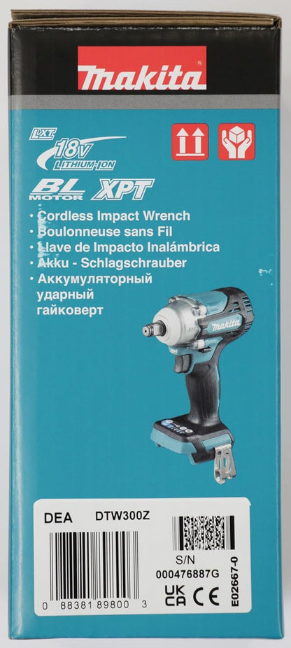 Makita DTW300Z 18V Brushless Impact Wrench – Body Only | Compact & Powerful