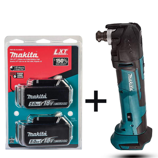 Makita 18V DTM51Z Multi-Tool Kit – Includes Twin 5.0Ah Batteries | Blue